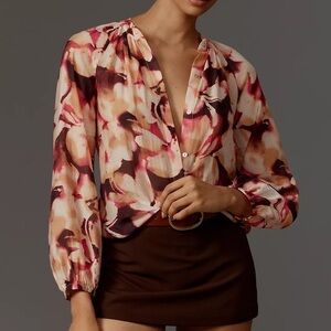 Anthropologie Cloth & Stone Long-Sleeve Peasant Henley Top